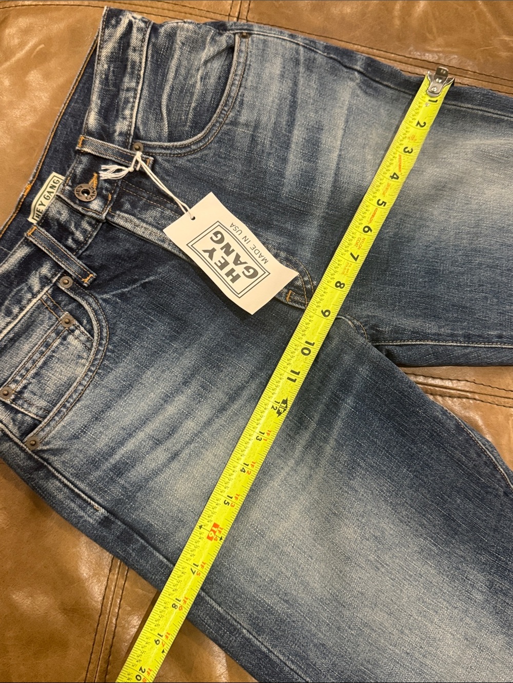 Hey Gang Straight Earl Classic High-Rise Jeans in Faded Blue NWT 25 - Picture 4 of 10